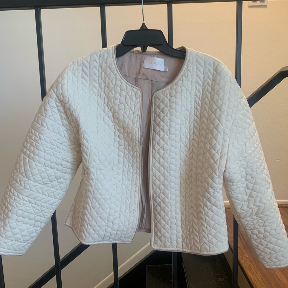 SANCIA Cream Jacket With Quilted Design